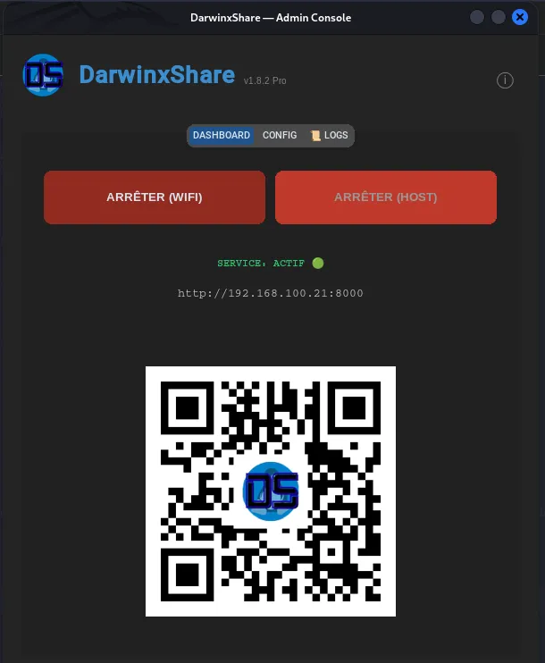 Architecture et interface de DarwinxShare Pro